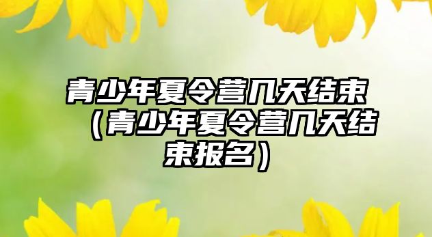 青少年夏令營幾天結(jié)束（青少年夏令營幾天結(jié)束報(bào)名）