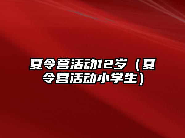 夏令營(yíng)活動(dòng)12歲（夏令營(yíng)活動(dòng)小學(xué)生）