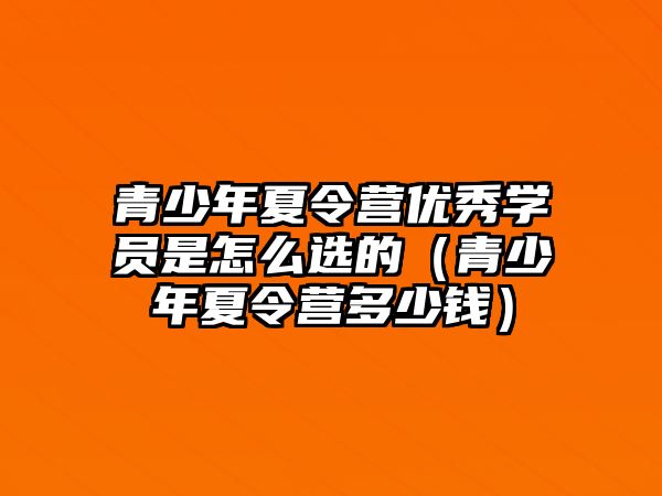 青少年夏令營優秀學員是怎么選的（青少年夏令營多少錢）