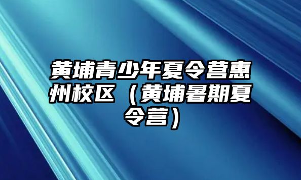 黃埔青少年夏令營惠州校區（黃埔暑期夏令營）