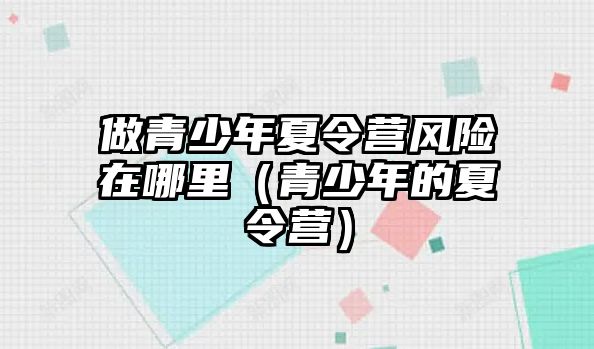 做青少年夏令營(yíng)風(fēng)險(xiǎn)在哪里（青少年的夏令營(yíng)）