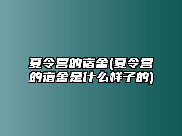 夏令營的宿舍(夏令營的宿舍是什么樣子的)