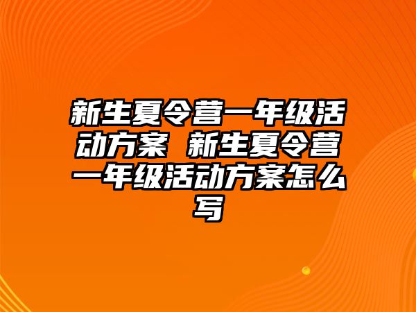 新生夏令營一年級活動方案 新生夏令營一年級活動方案怎么寫