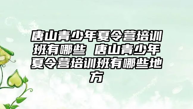 唐山青少年夏令營培訓班有哪些 唐山青少年夏令營培訓班有哪些地方