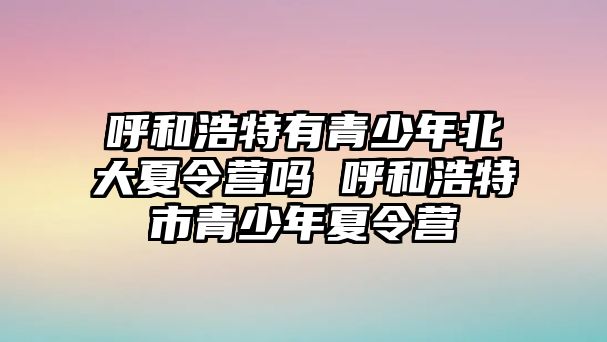 呼和浩特有青少年北大夏令營嗎 呼和浩特市青少年夏令營