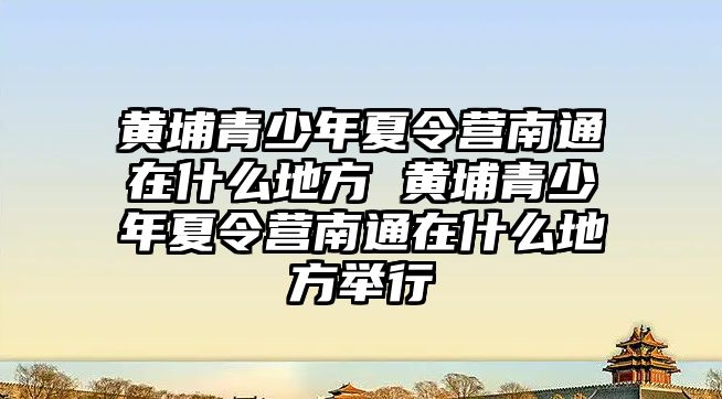 黃埔青少年夏令營南通在什么地方 黃埔青少年夏令營南通在什么地方舉行