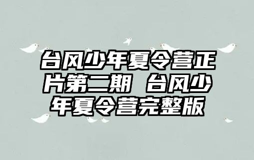 臺風少年夏令營正片第二期 臺風少年夏令營完整版