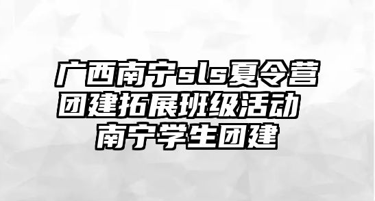 廣西南寧sls夏令營團建拓展班級活動 南寧學生團建