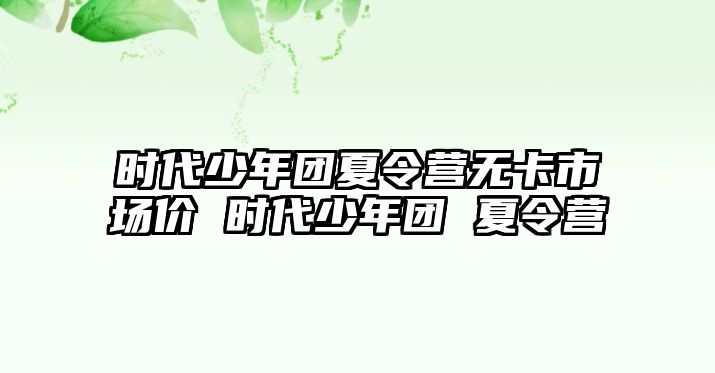 時代少年團夏令營無卡市場價 時代少年團 夏令營