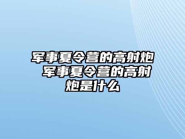 軍事夏令營的高射炮 軍事夏令營的高射炮是什么