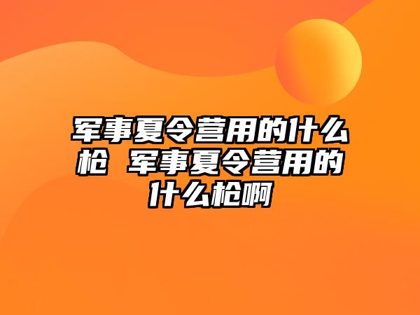 軍事夏令營用的什么槍 軍事夏令營用的什么槍啊